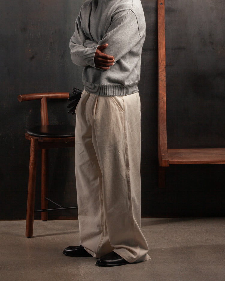 Pleated Trouser Ivory (Pre Order)