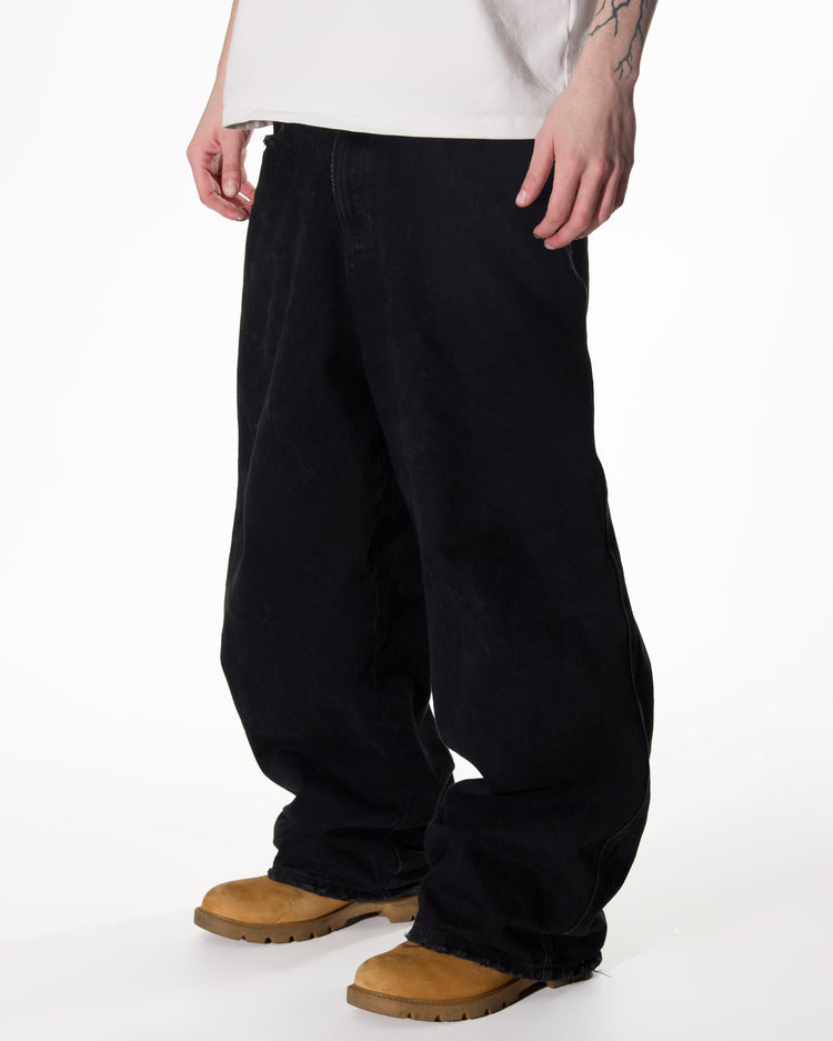 Washed Denim Jeans Black BAGGY (PRE ORDER)