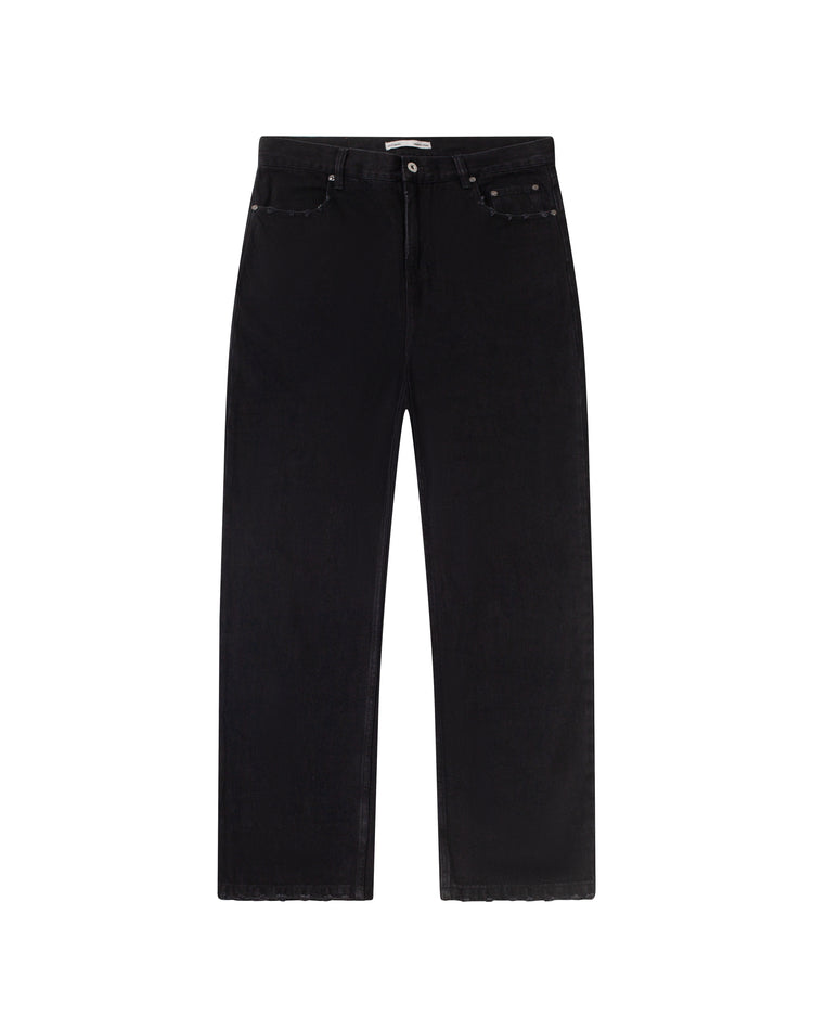 Washed Denim Jeans Black STANDARD