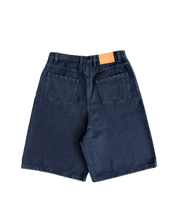 Washed Denim Jorts Black - Second Image