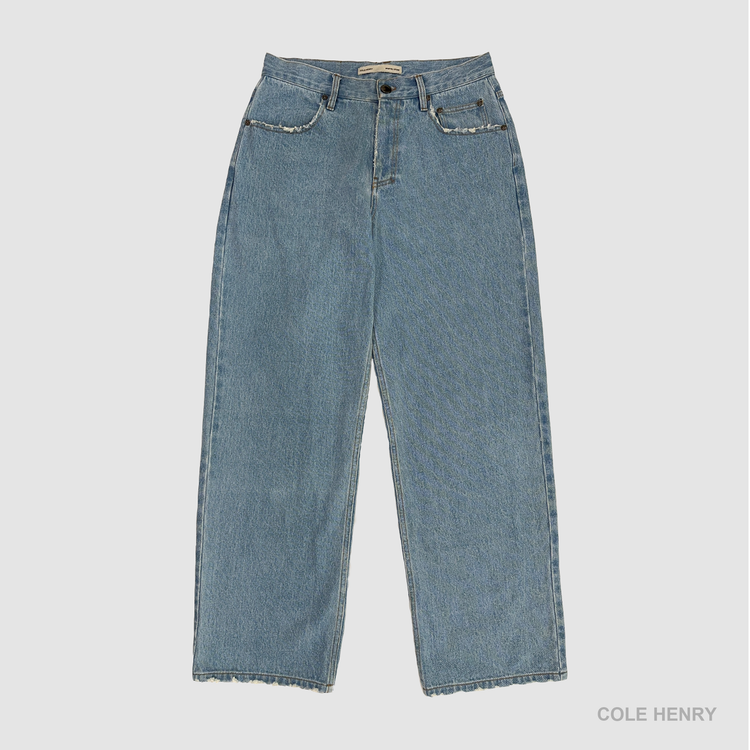 Washed Denim Jeans Blue STANDARD