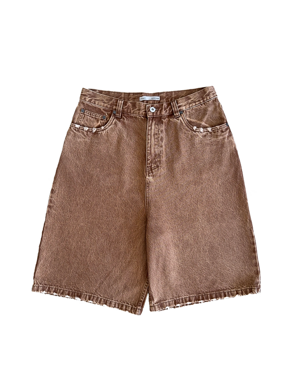 Washed Denim Jorts Brown Featured Image
