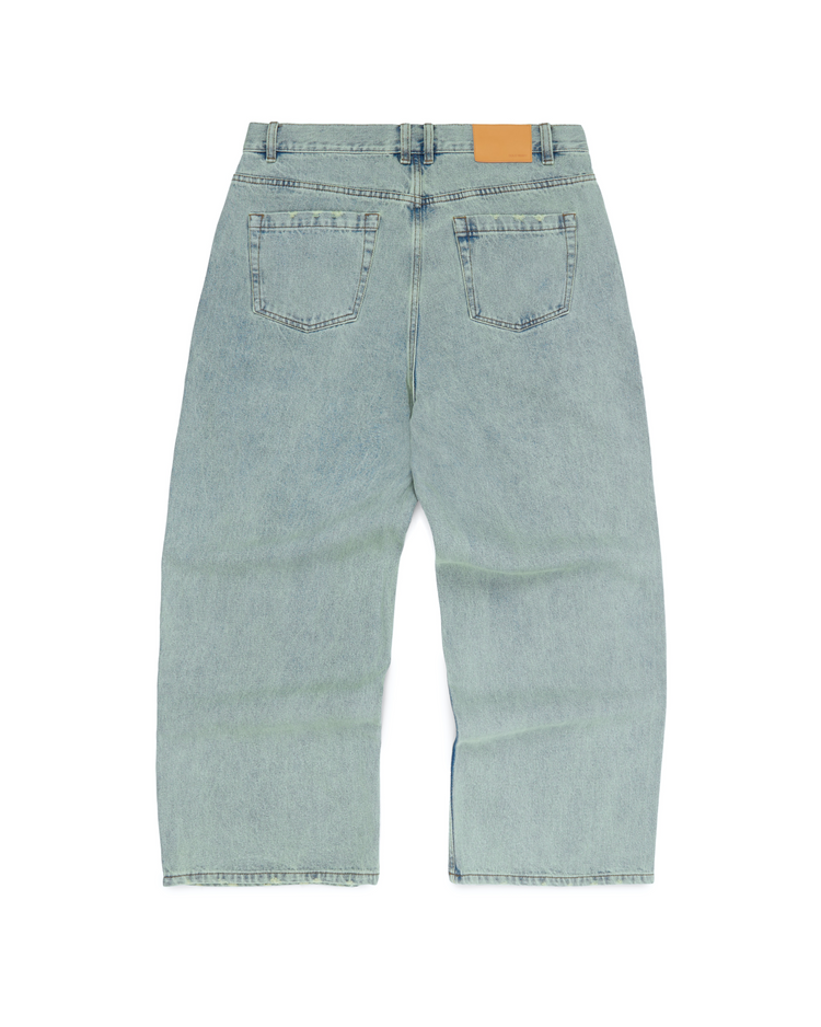 Washed Denim Jeans Faded Blue BAGGY