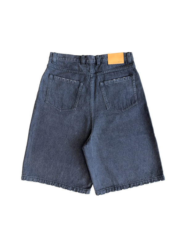 Washed Denim Jorts Grey - Second Image
