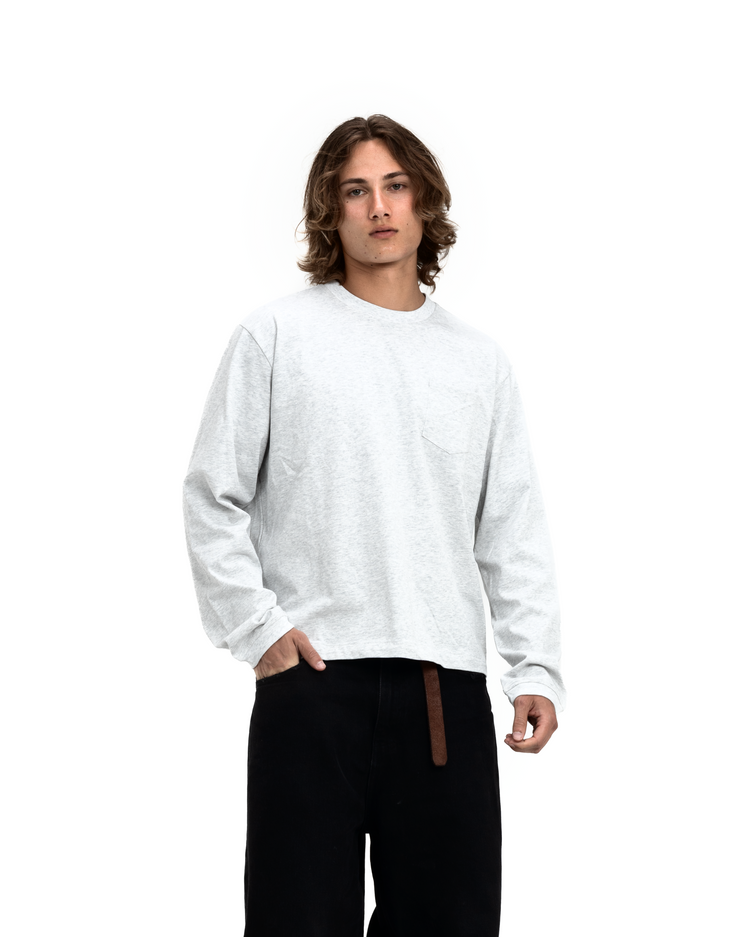 Blank Long Sleeve Heather White