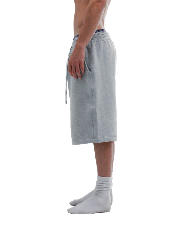 Blank Fleece Shorts Heather Grey Long Inseam