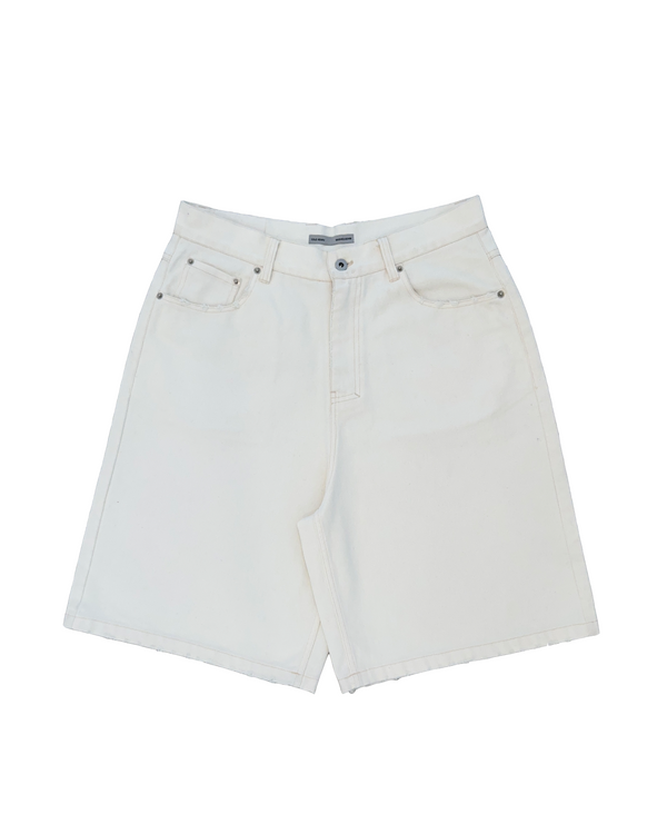 Washed Denim Jorts Ivory Featured Image
