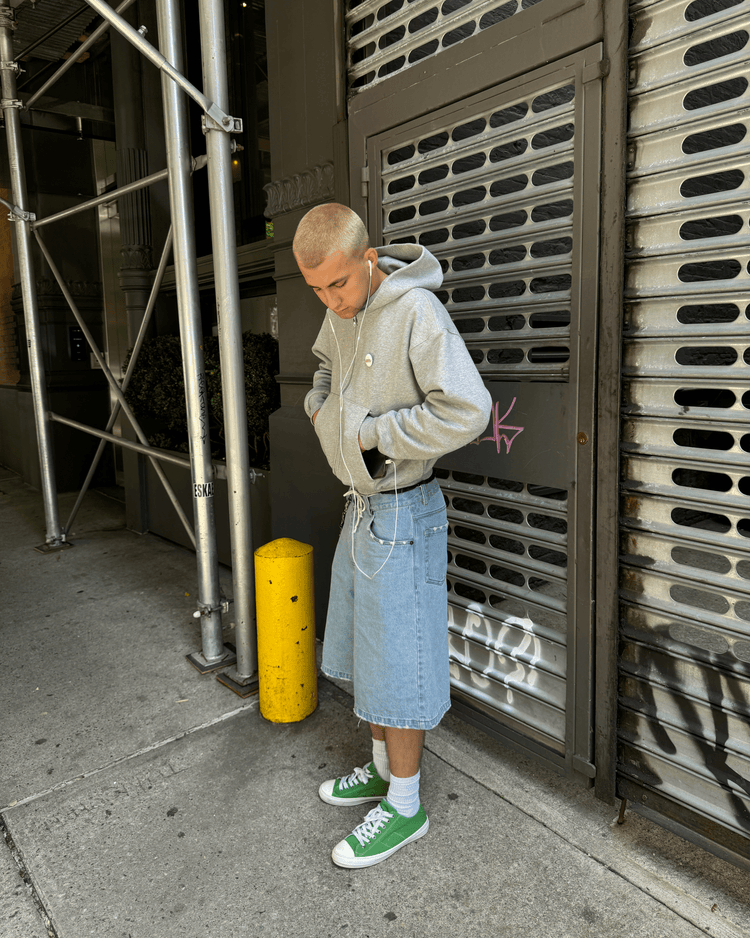 Washed Denim Jorts Blue