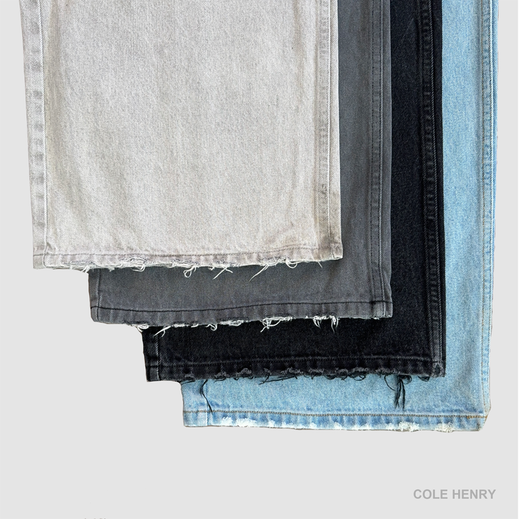 Washed Denim Jeans Ash BAGGY
