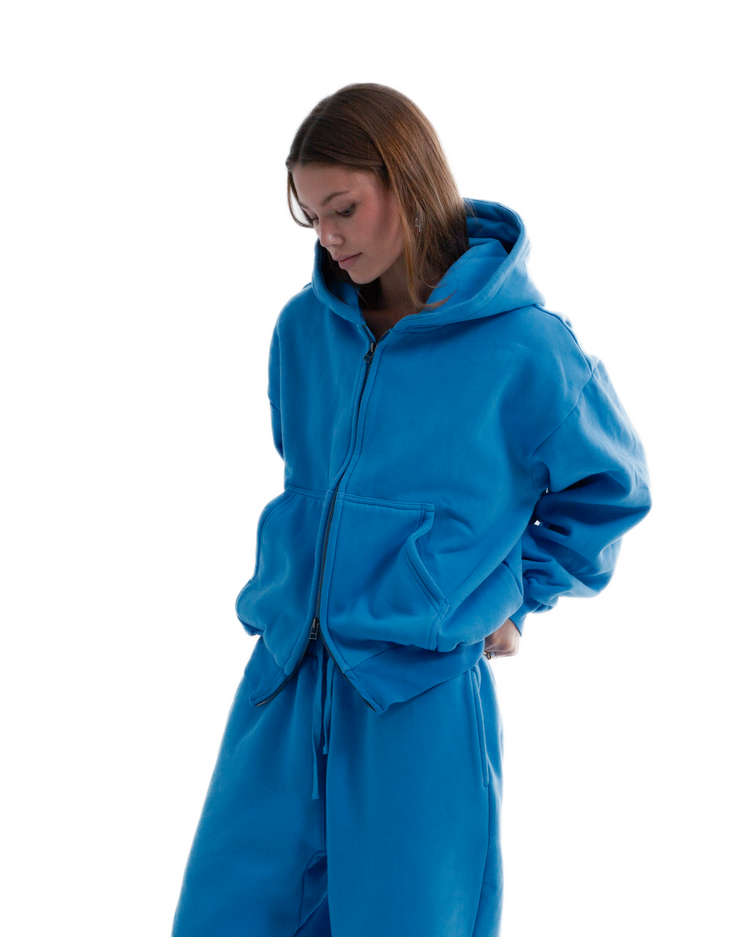 Blank Zip Up Sky Blue