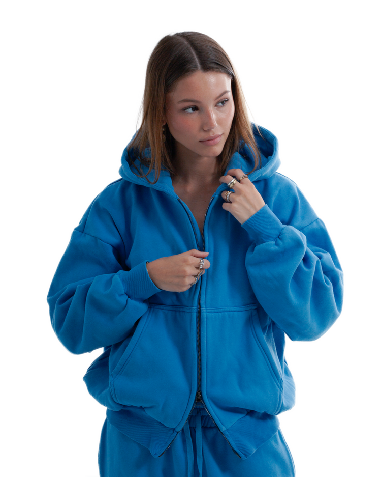 Blank Zip Up Sky Blue