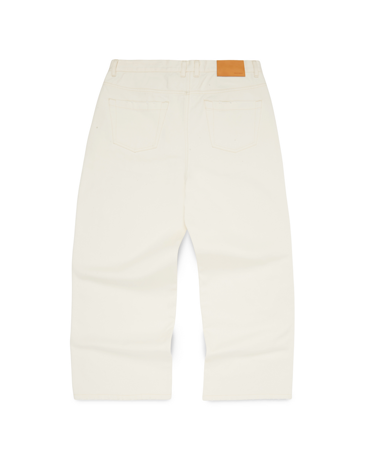 Washed Denim Jeans Ivory BAGGY