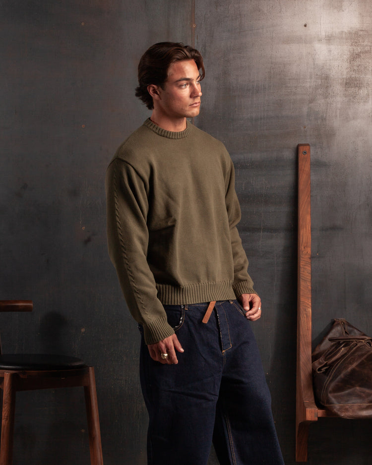 Knitted Sweater Olive (Pre Order)