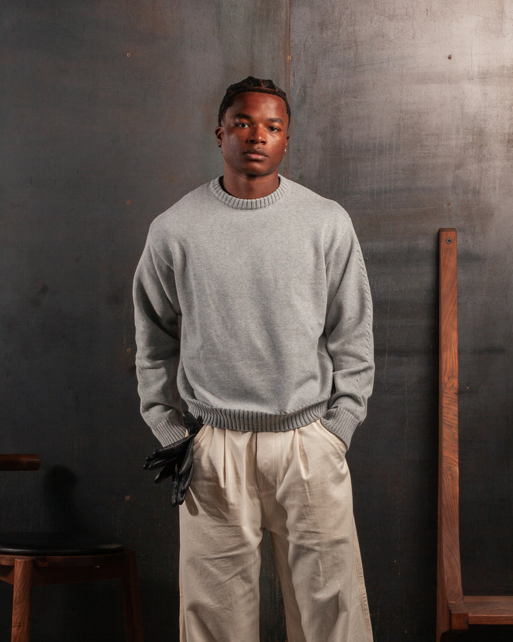 Knitted Sweater Heather Grey (Pre Order)