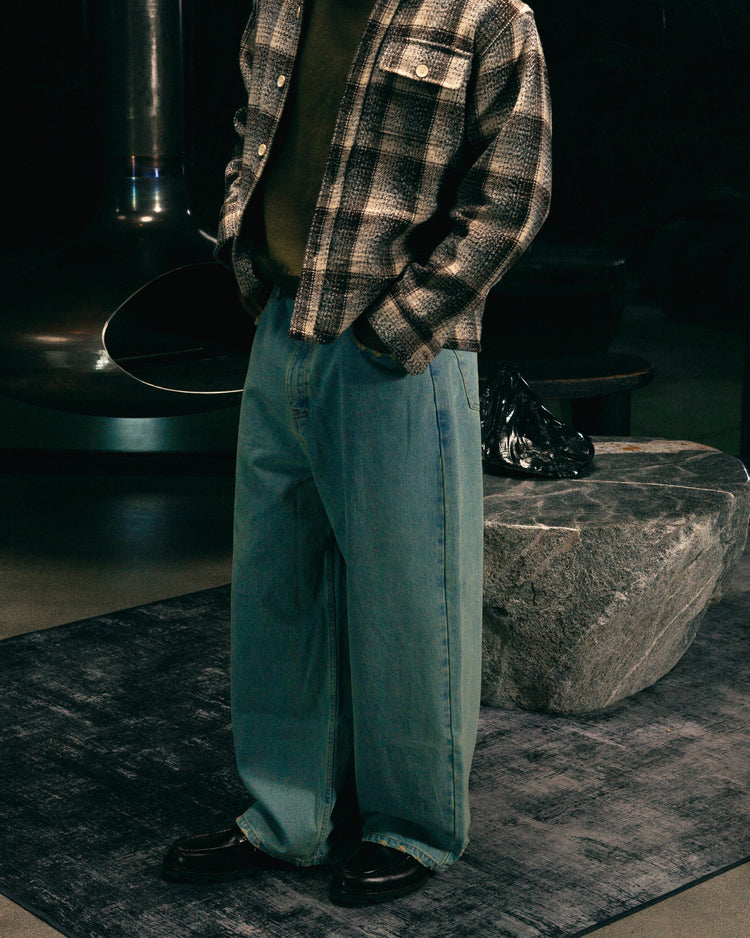 Washed Denim Jeans Blue BAGGY