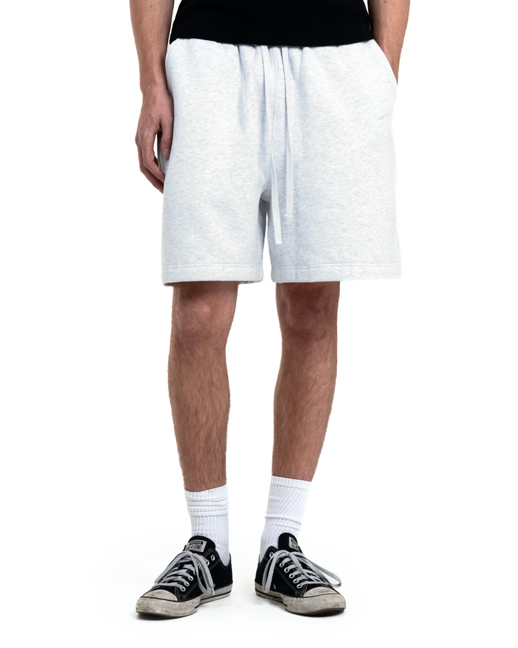 Blank Fleece Shorts Heather White Short Inseam