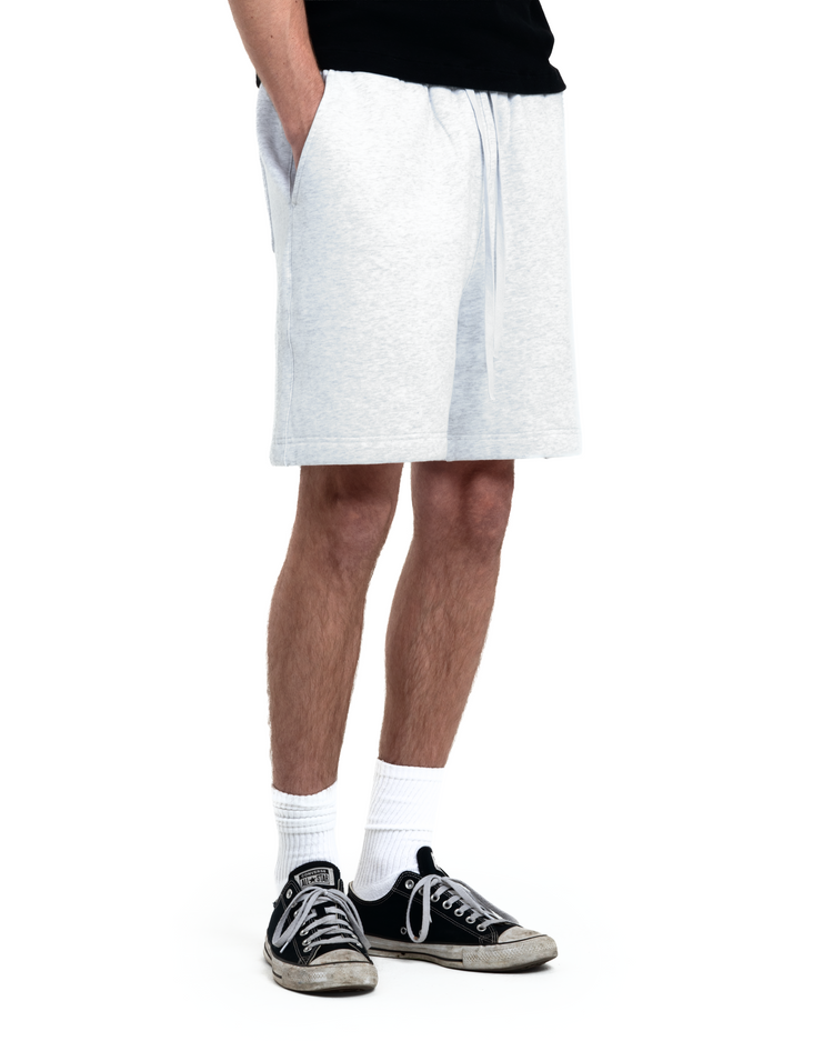 Blank Fleece Shorts Heather White Short Inseam