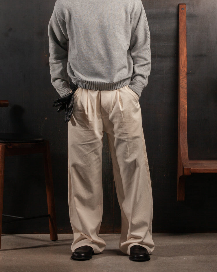 Pleated Trouser Ivory (Pre Order)