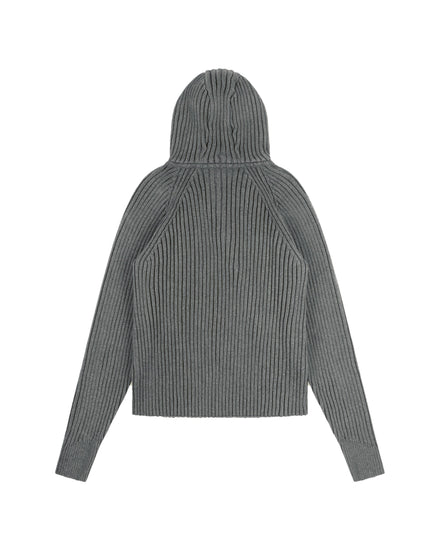 Asymmetrical Zip Up Dark Heather back