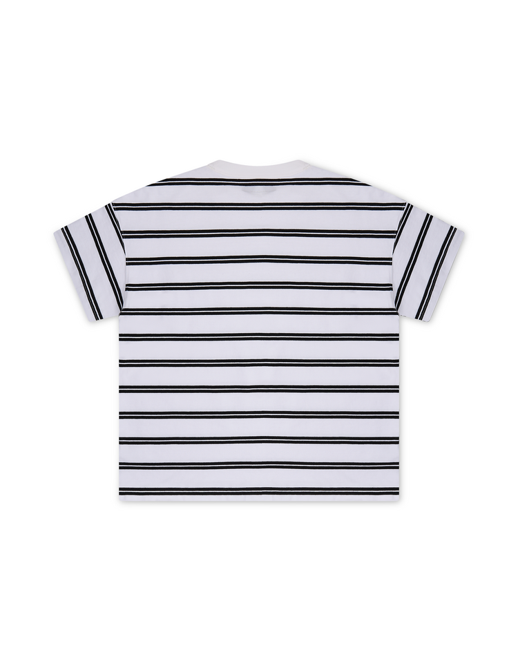 Striped Baby Tee White