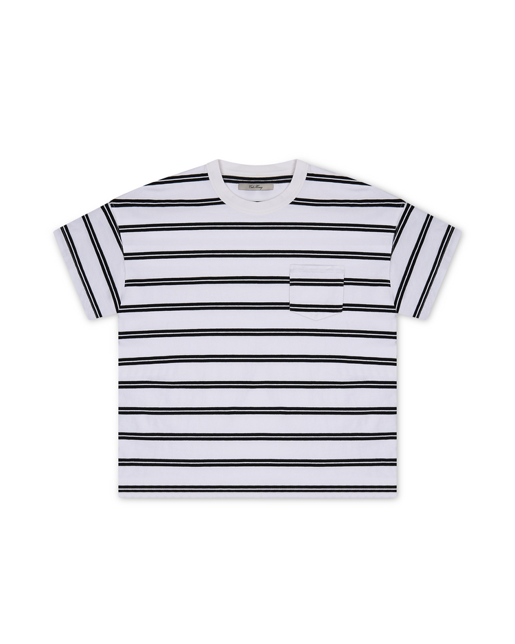 Striped Baby Tee White