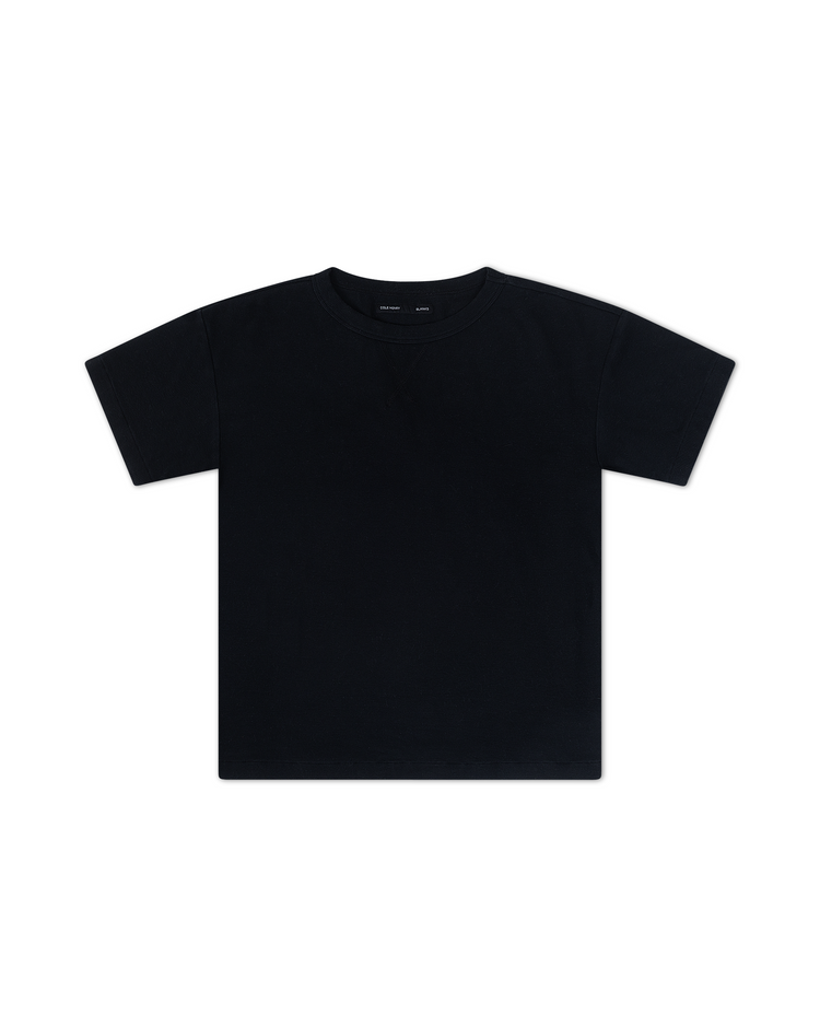 Blank Ribbed Tee Black