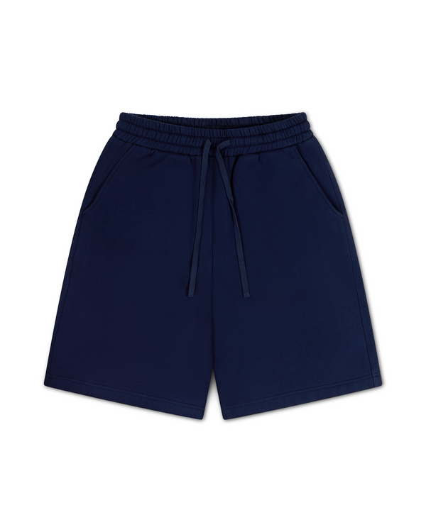 
    Blank Fleece Shorts Navy Long Inseam Featured Image
