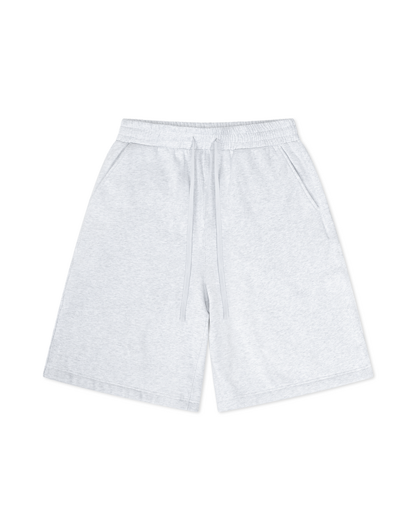 
    Blank Fleece Shorts Heather White Long Inseam Featured Image
