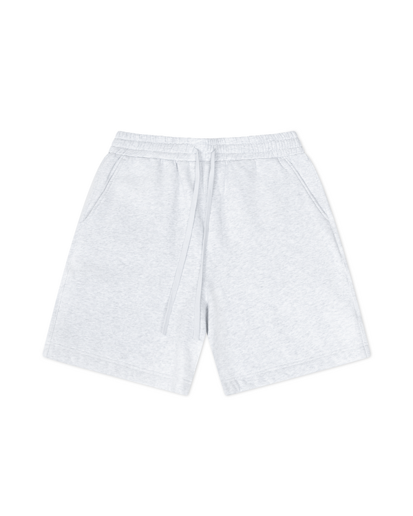 
    Blank Fleece Shorts Heather White Short Inseam Featured Image
