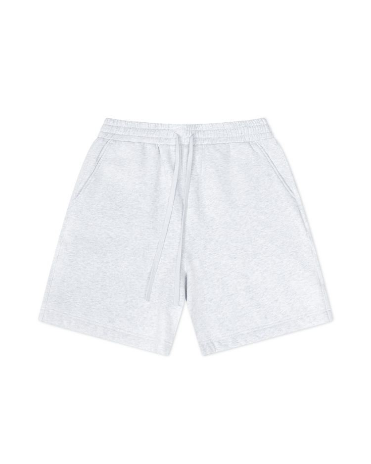Blank Fleece Shorts Heather White Short Inseam