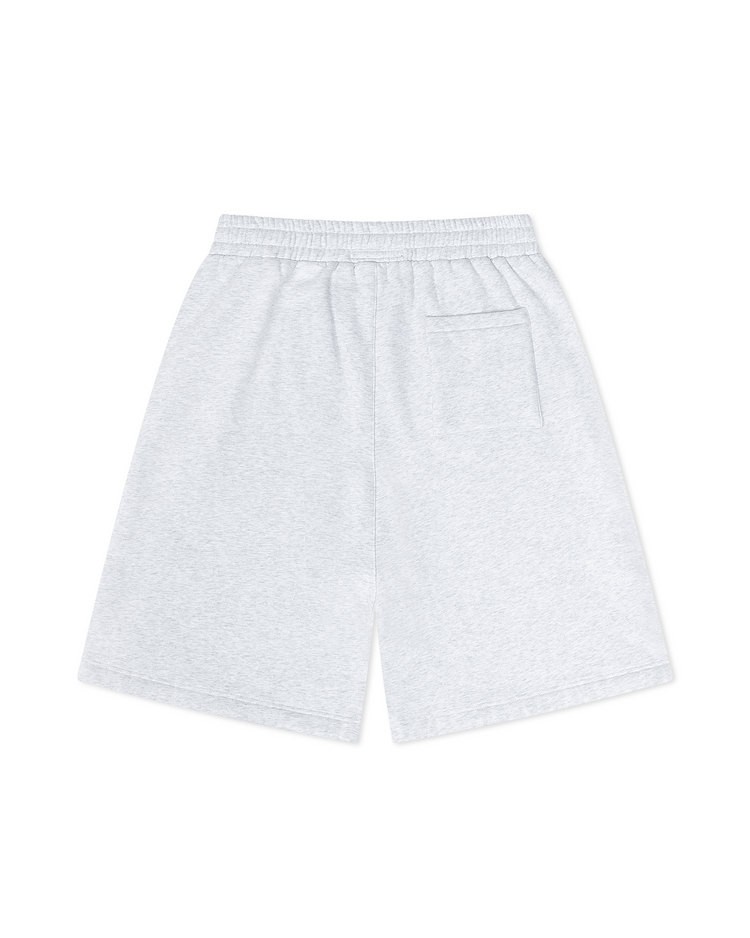 Blank Fleece Shorts Heather White Long Inseam