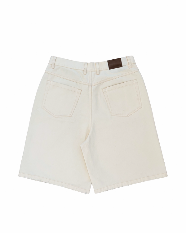 Washed Denim Jorts Ivory - - Second Image