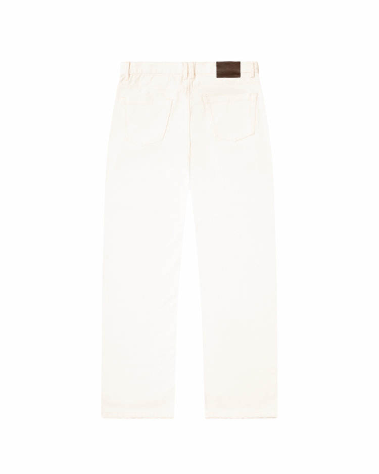 Washed Denim Jeans Ivory Standard -