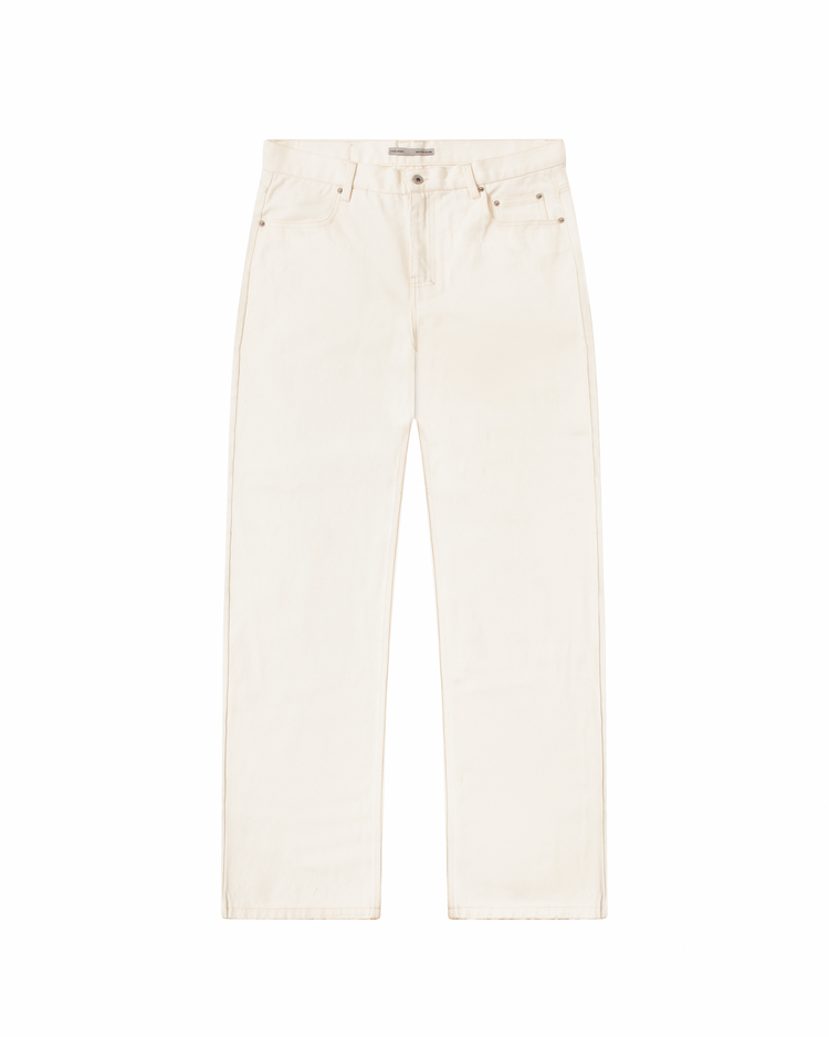 Washed Denim Jeans Ivory Standard -