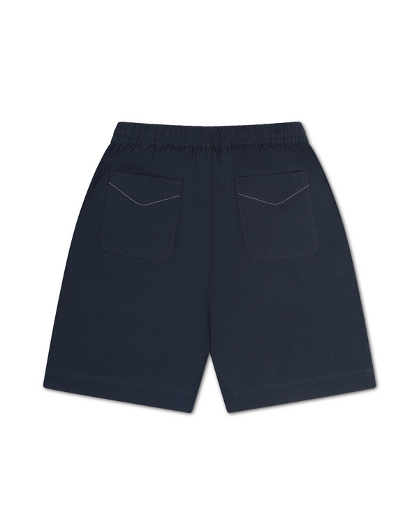 Linen Cotton Short Navy - Second Image