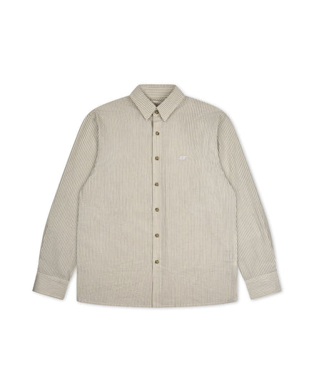 Striped Button Up White front