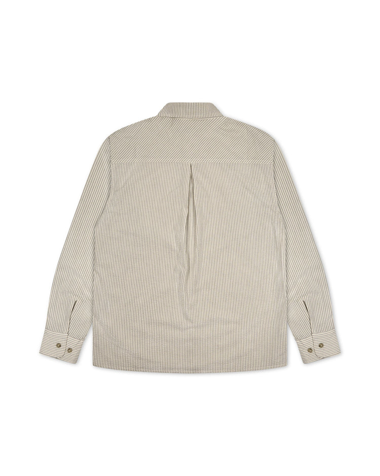 Striped Button Up White back