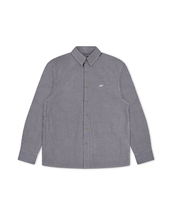 
    Striped Button Up Blue front Featured Image
