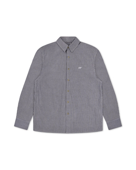 Striped Button Up Blue front