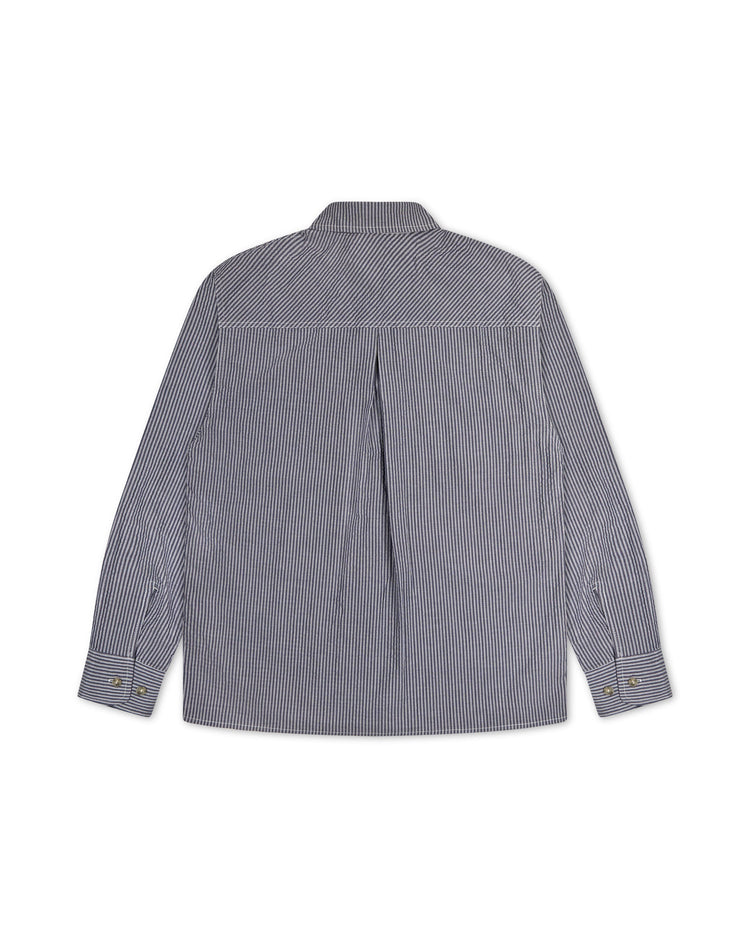 Striped Button Up Blue back