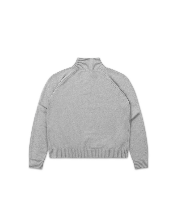 Knitted Quarter Zip Heather Grey