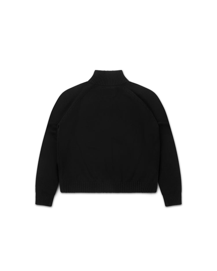 Knitted Quarter Zip Black