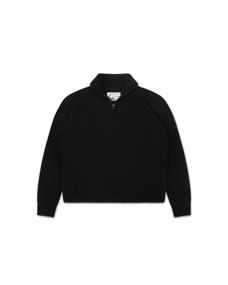 Knitted Quarter Zip Black