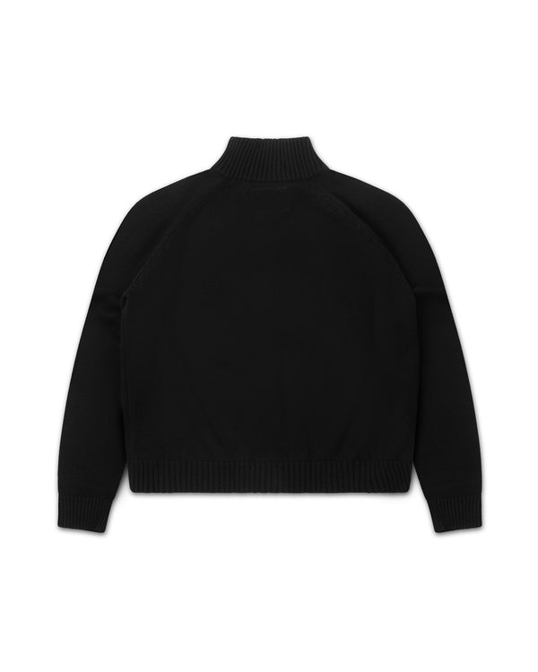 Knitted Quarter Zip Black - Second Image