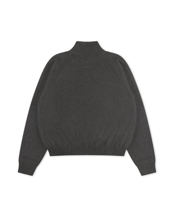 Knitted Quarter Zip Charcoal - Second Image