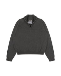 Knitted Quarter Zip Charcoal