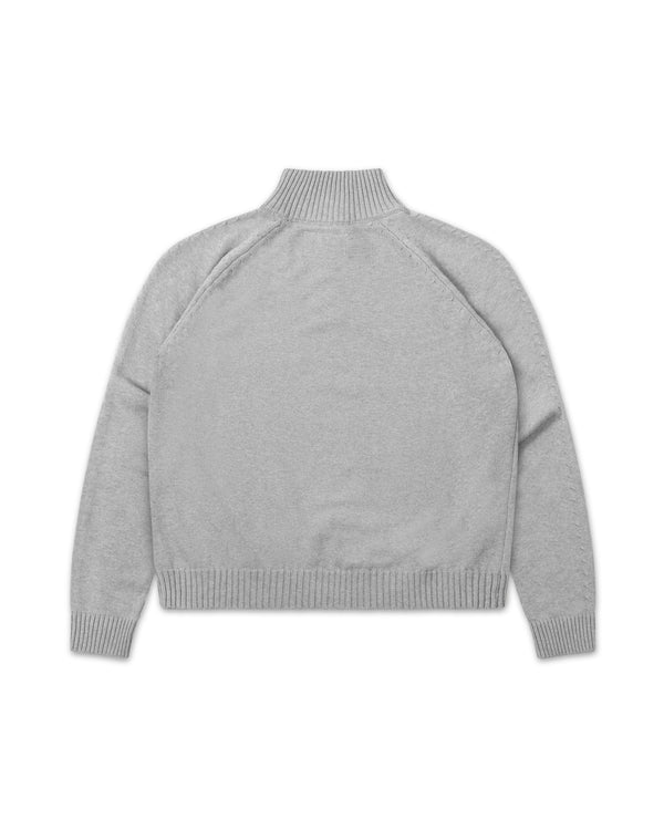 Knitted Quarter Zip Heather Grey - Second Image