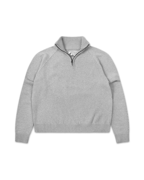 
    Knitted Quarter Zip Heather Grey Featured Image
