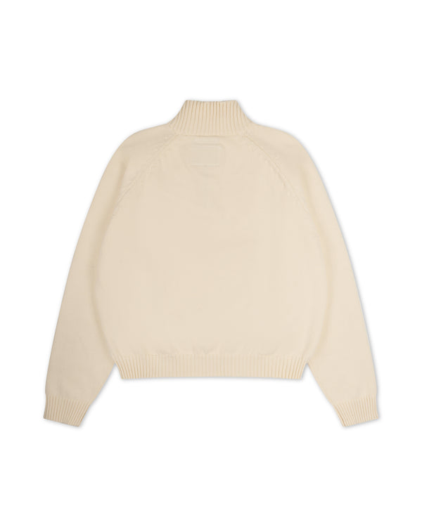 Knitted Quarter Zip Ivory - Second Image