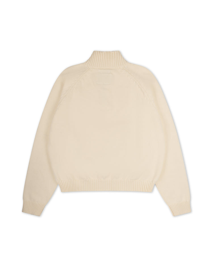 Knitted Quarter Zip Ivory